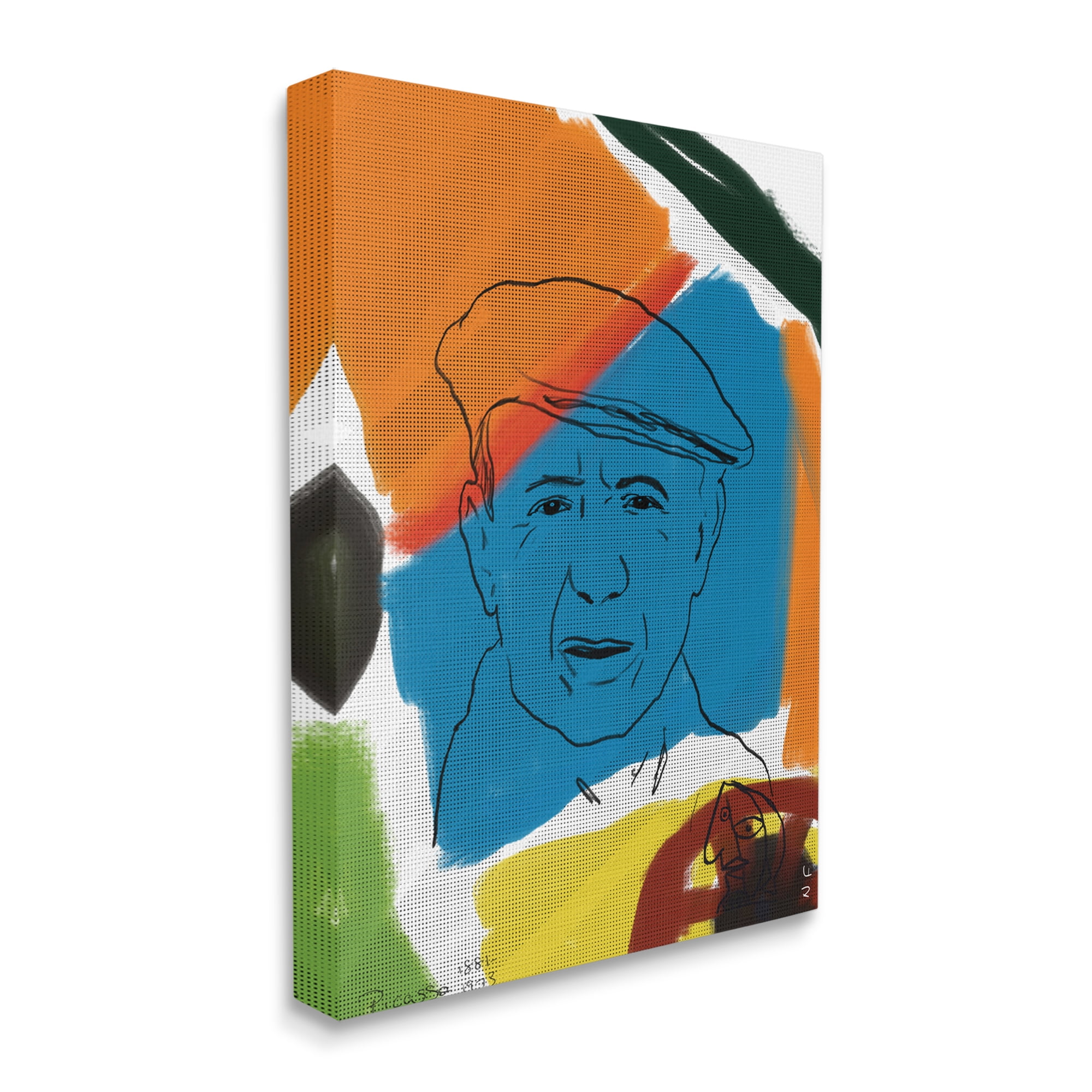Stupell Industries Modern Picasso Portrait Vibrant Abstract Shapes Abstract Painting Gallery Wrapped Canvas Art Print Wall Art, 16 x 20