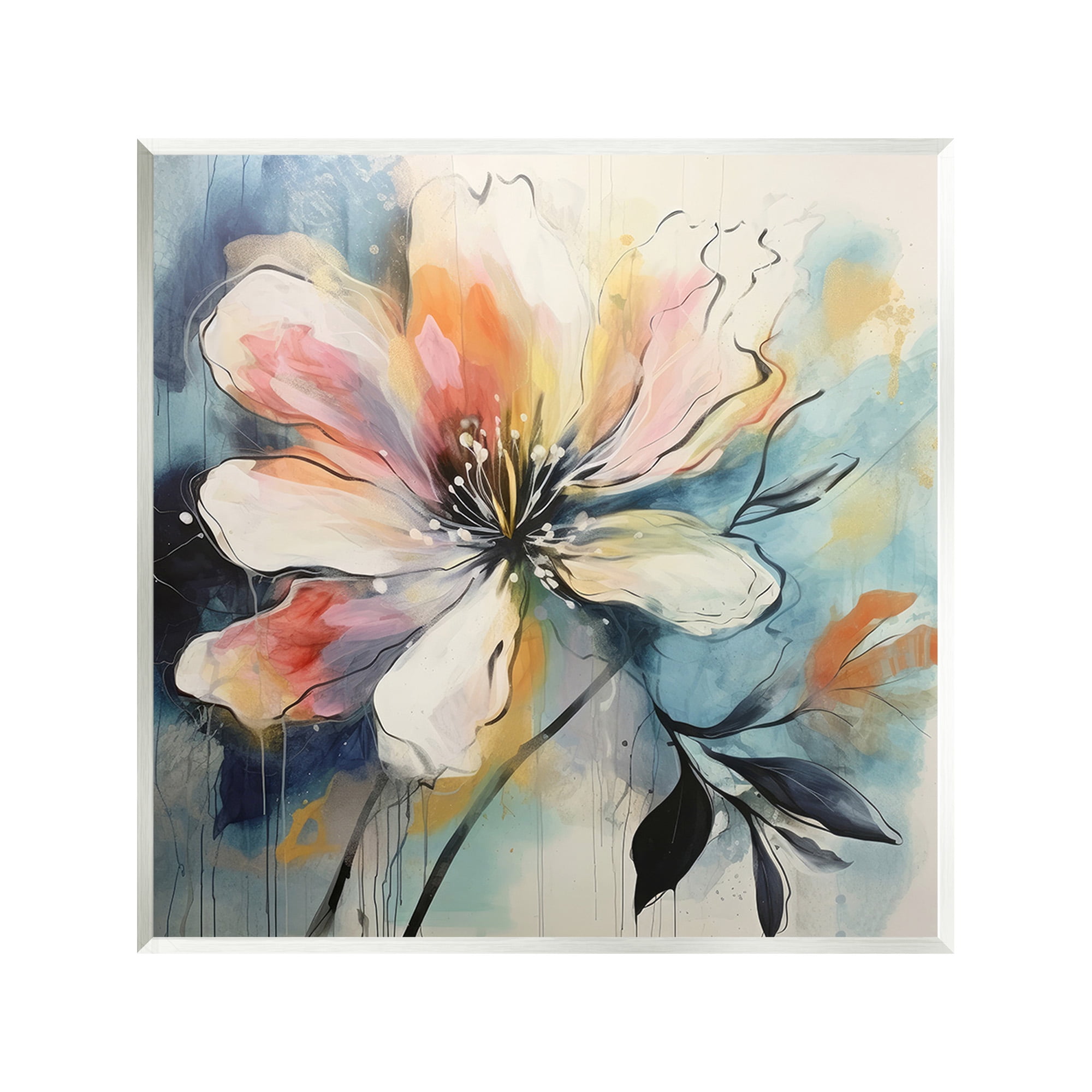 Stupell Industries Modern Pink Blossom Botanical & Floral Painting Unframed Art Print Wall Art, 12 x 12