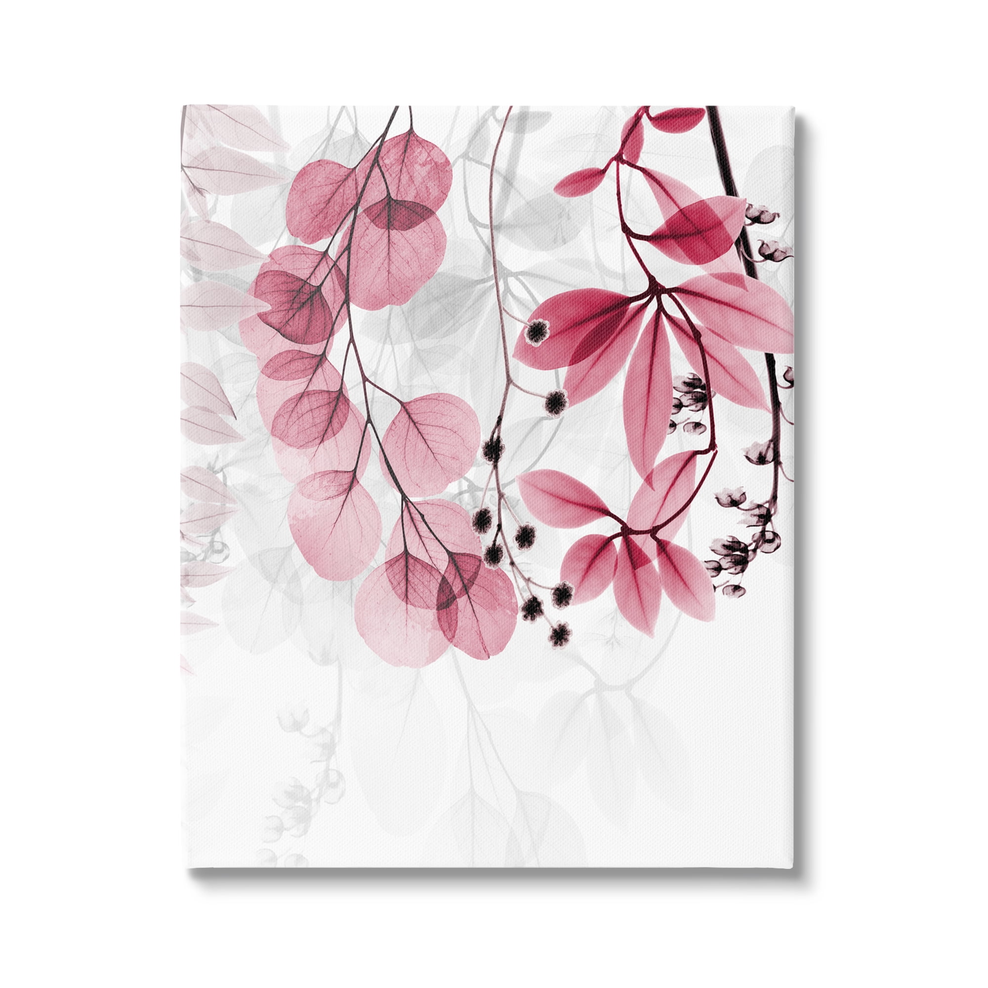 Stupell Industries Modern Pink Botanical Leaves Botanical & Floral Painting Gallery Wrapped Canvas Print Wall Art, 30 x 40