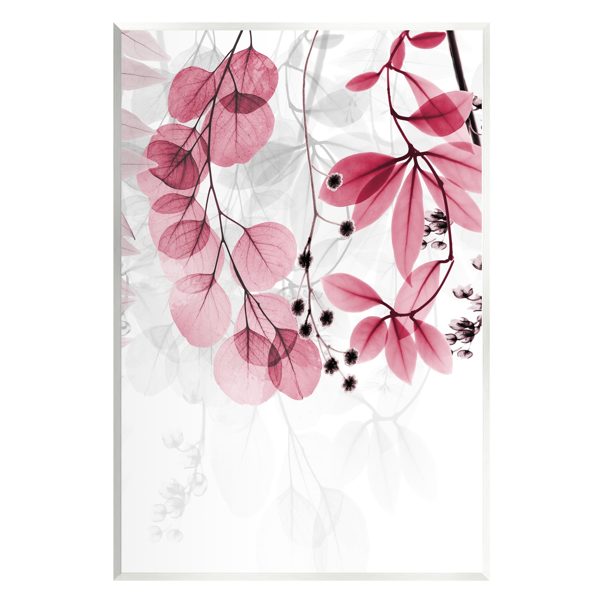 Stupell Industries Modern Pink Botanical Leaves Botanical & Floral Painting Unframed Art Print Wall Art, 13 x 19