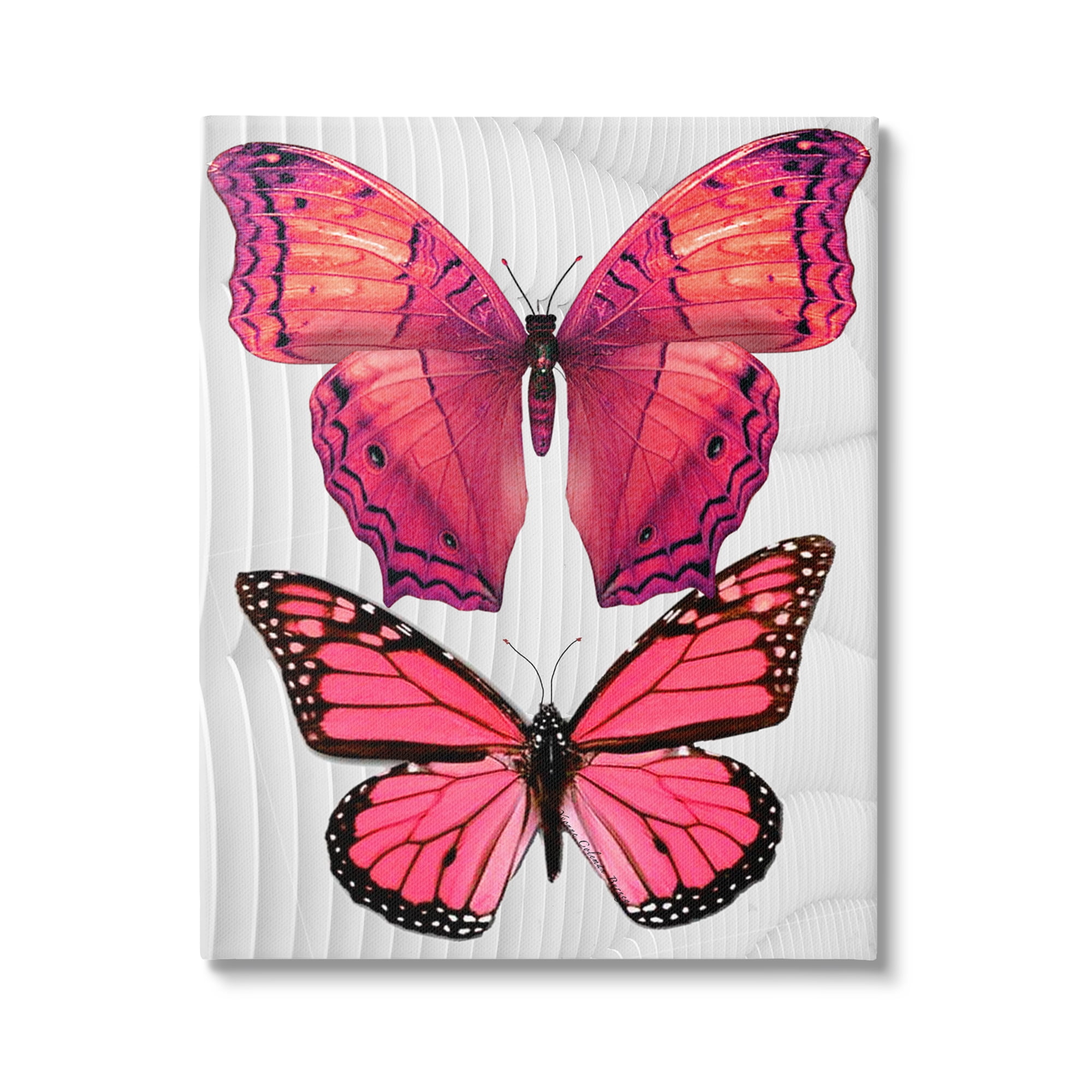 Stupell Industries Modern Pink Butterflies Animals & Insects Painting Gallery Wrapped Canvas Print Wall Art, 30 x 40