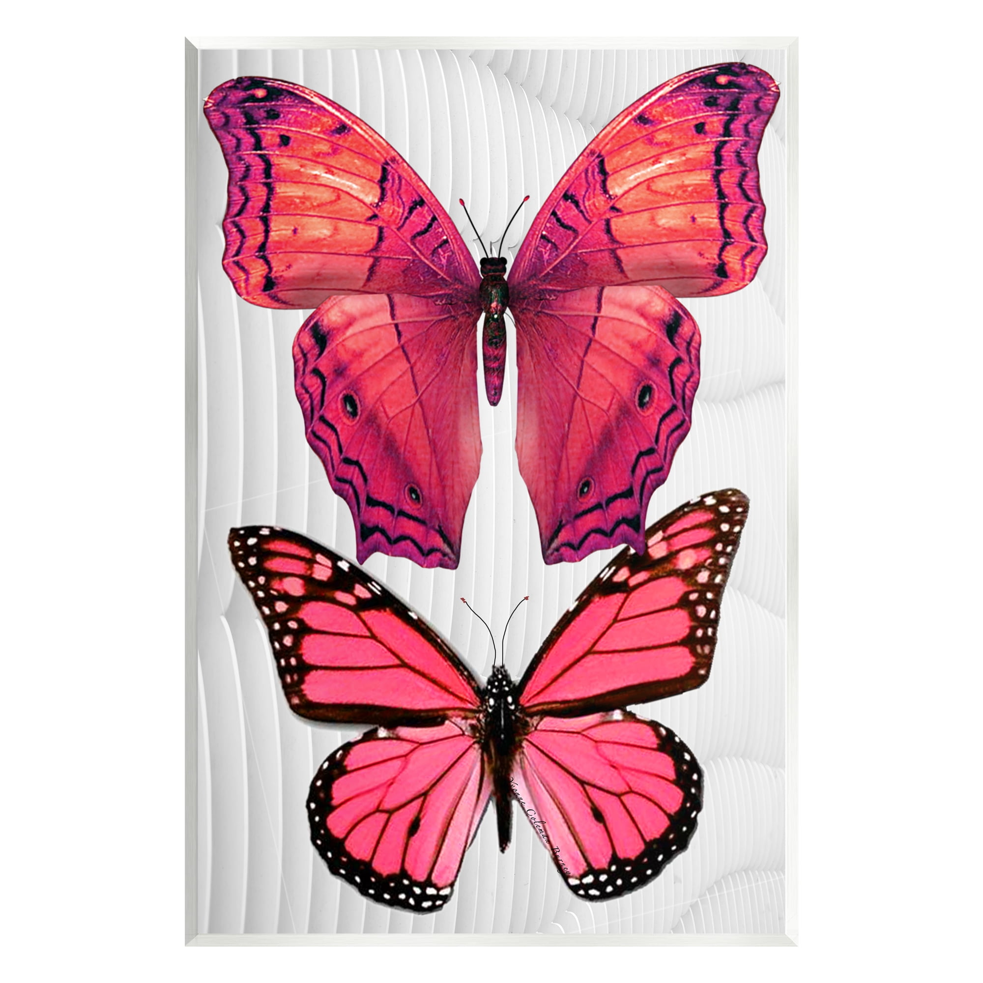 Stupell Industries Modern Pink Butterflies Animals & Insects Painting Unframed Art Print Wall Art, 13 x 19
