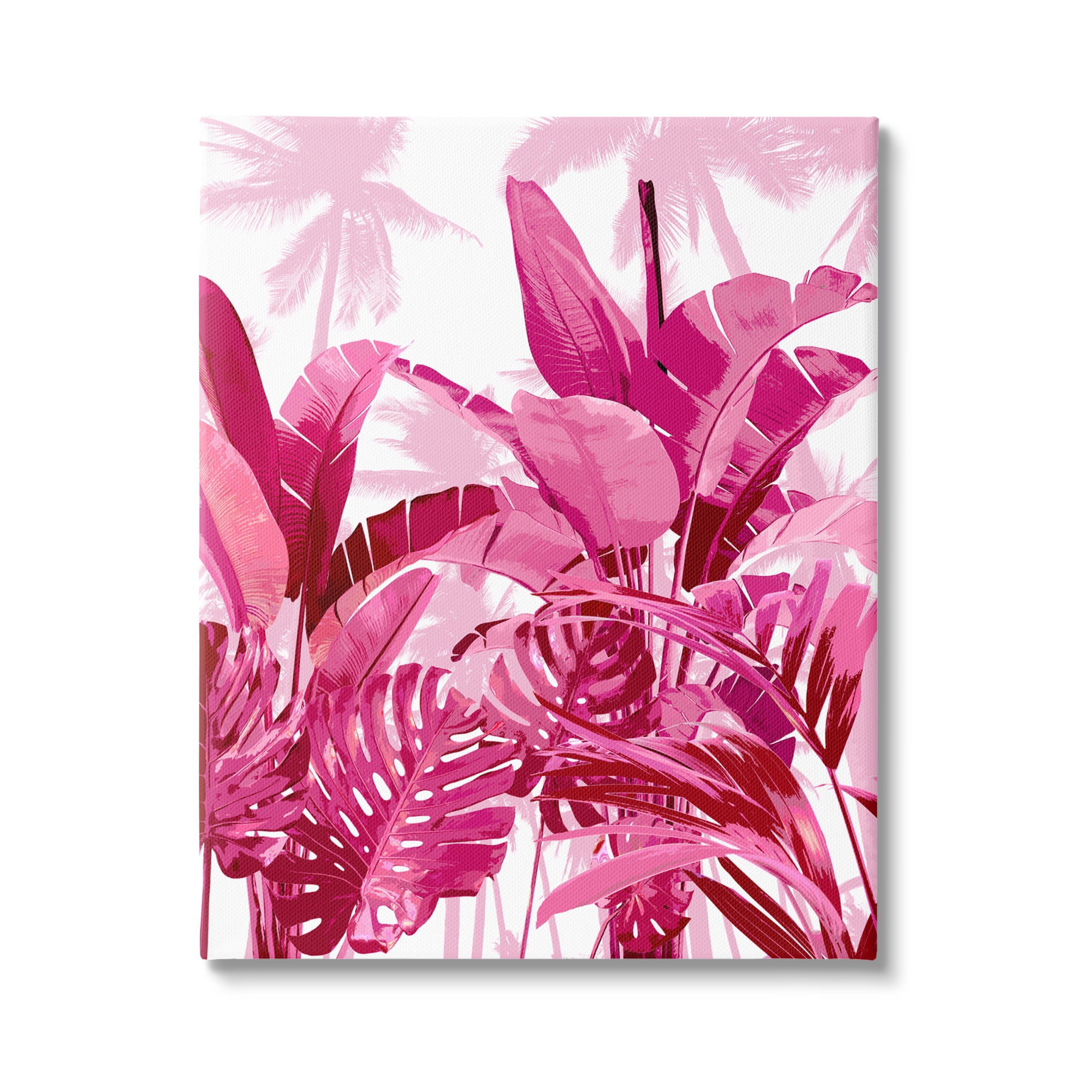 Stupell Industries Modern Pink Palms Botanical & Floral Painting Gallery Wrapped Canvas Art Print Wall Art, 36 x 48