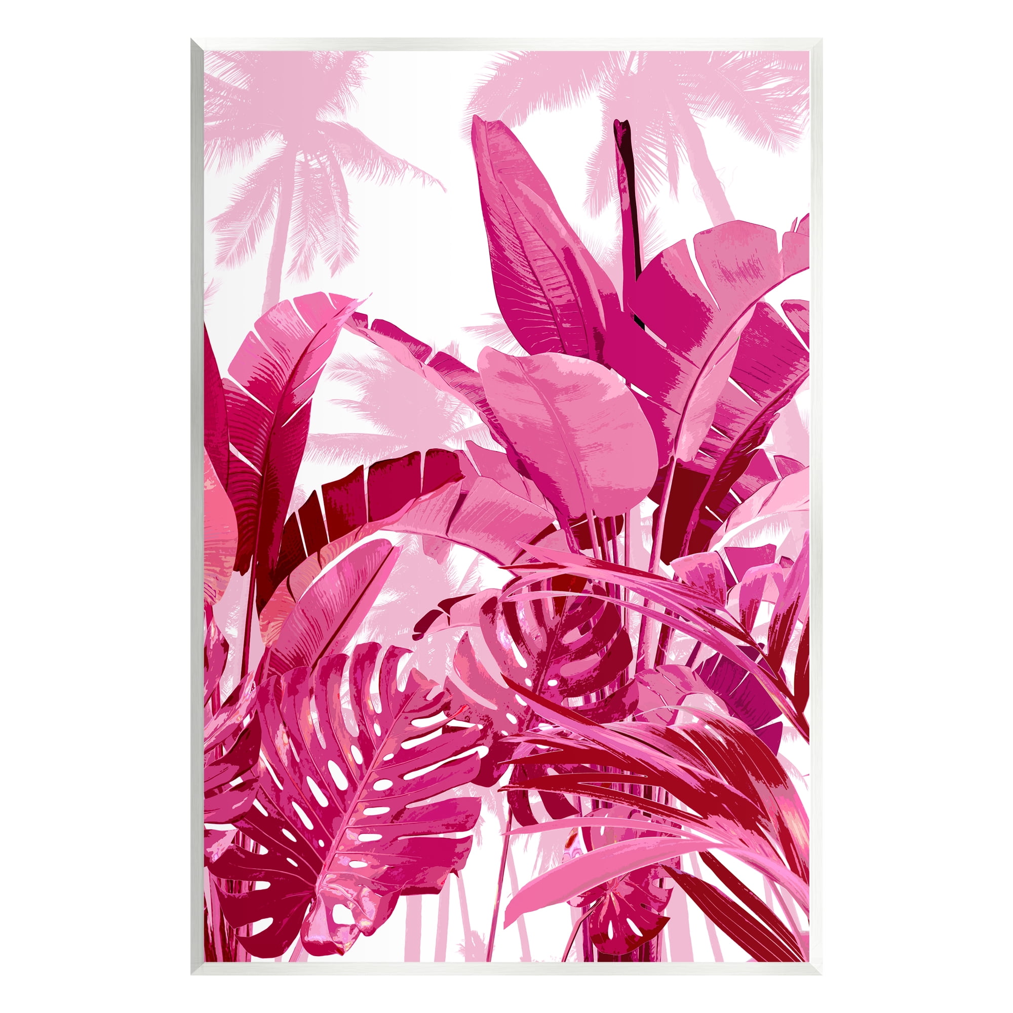 Modern Pink Palm Botanical MDF Wood Wall Art Plaque