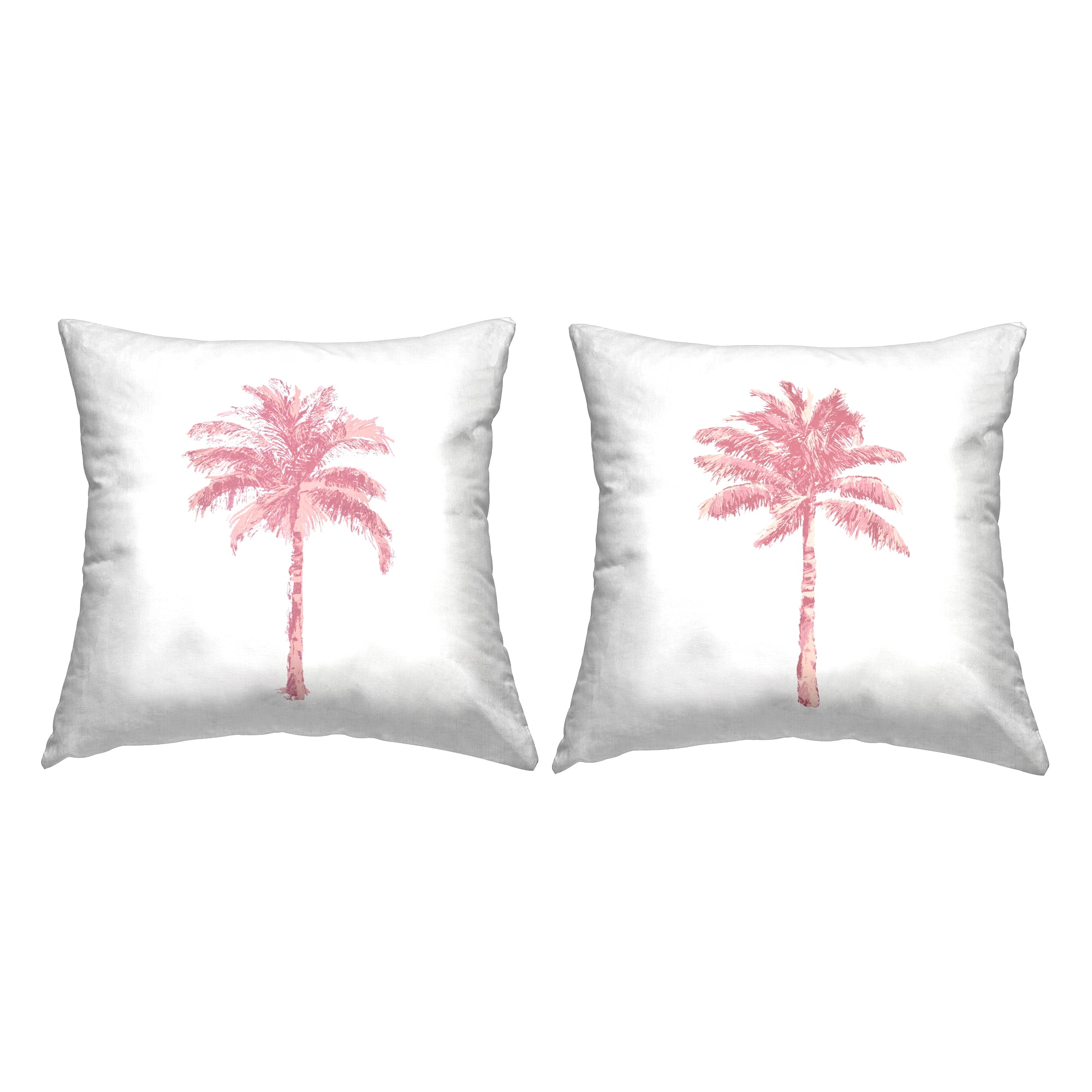 Stupell Industries Modern Pink Palms Summertime Printed Throw Pillow Design by Kristen Drew (Set of 2)