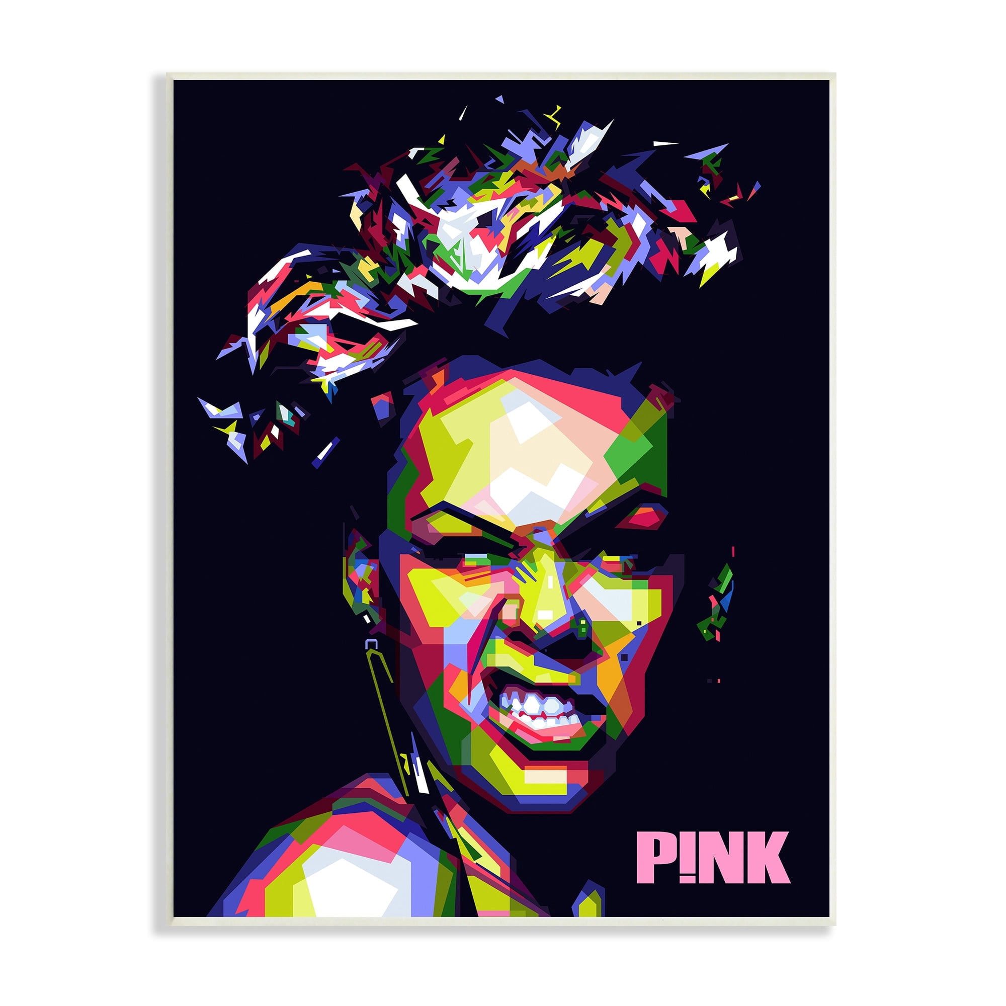 Stupell Industries Modern Pink Portrait Abstract Geometric Pattern Bold Shapes, 10 x 15, Design by Birch&Ink