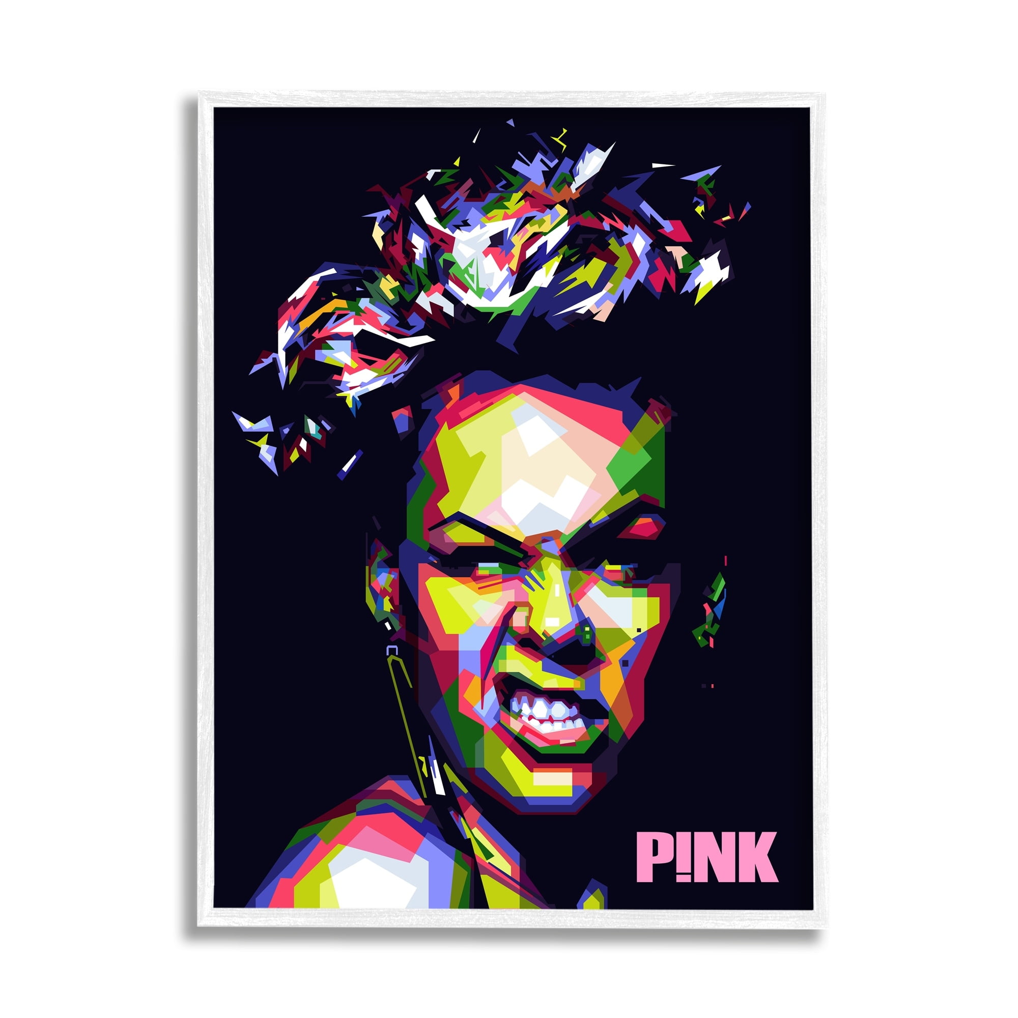Stupell Industries Modern Pink Portrait Abstract Geometric Pattern Bold Shapes, 11 x 14, Design by Birch&Ink