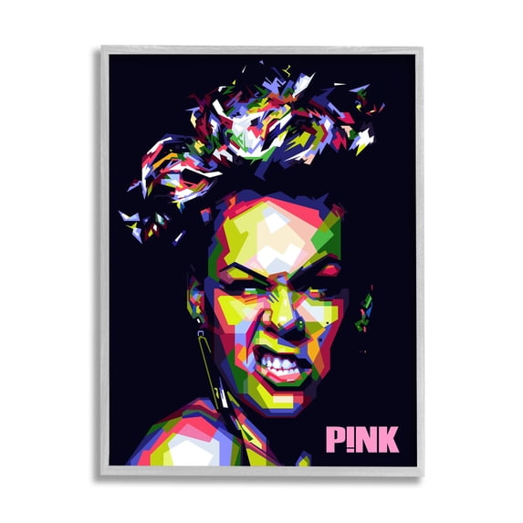 Stupell Industries Modern Pink Portrait Abstract Geometric Pattern Bold Shapes, 11 x 14, Design by Birch&Ink