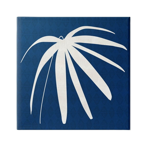 Stupell Industries Modern Plant Leaf Blue Palm Graphic Art Gallery Wrapped Canvas Print Wall Art, Design by Susan Jill