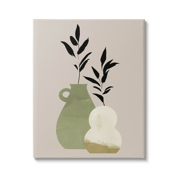 Stupell Industries Modern Plant Vase Leaves Graphic Art Gallery Wrapped Canvas Print Wall Art, Design by Jacob Green