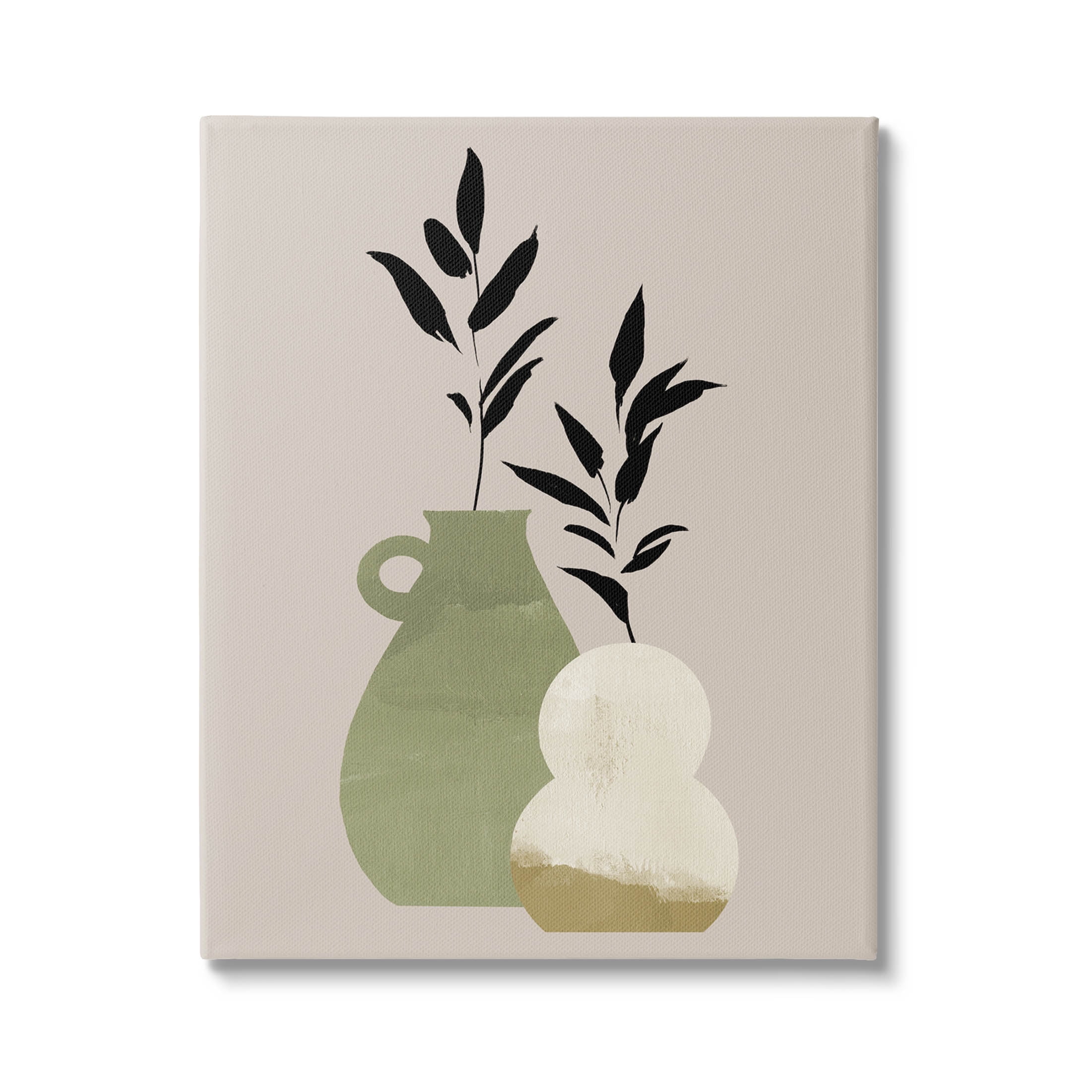 Stupell Industries Modern Plant Vase Leaves Graphic Art Gallery Wrapped Canvas Print Wall Art, Design by Jacob Green