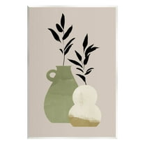 Stupell Industries Modern Plant Vase Leaves Graphic Art Unframed Art Print Wall Art, Design by Jacob Green