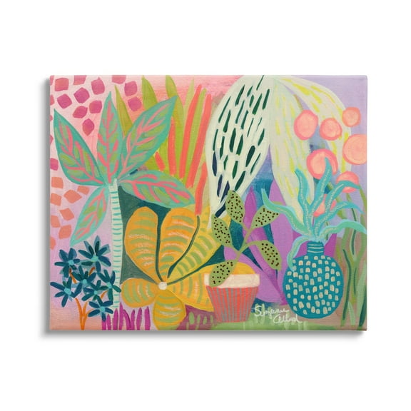 Stupell Industries Modern Plants Abstract Shapes Botanical & Floral Painting Gallery Wrapped Canvas Print Wall Art