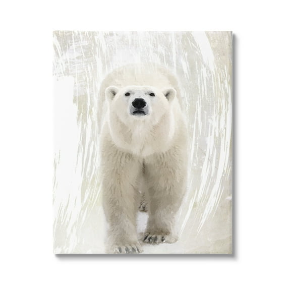 Stupell Industries Modern Polar Bear Portrait Animals & Insects Painting Gallery Wrapped Canvas Print Wall Art, 16 x 20