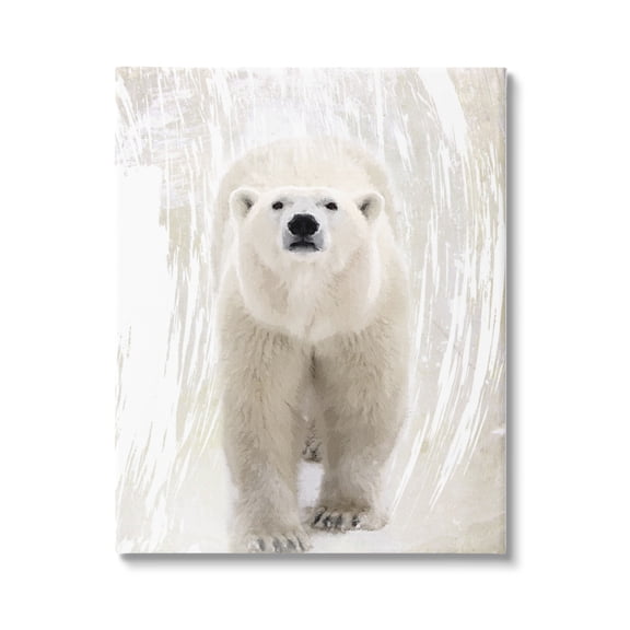 Stupell Industries Modern Polar Bear Portrait Animals & Insects Painting Gallery Wrapped Canvas Print Wall Art, 24 x 30