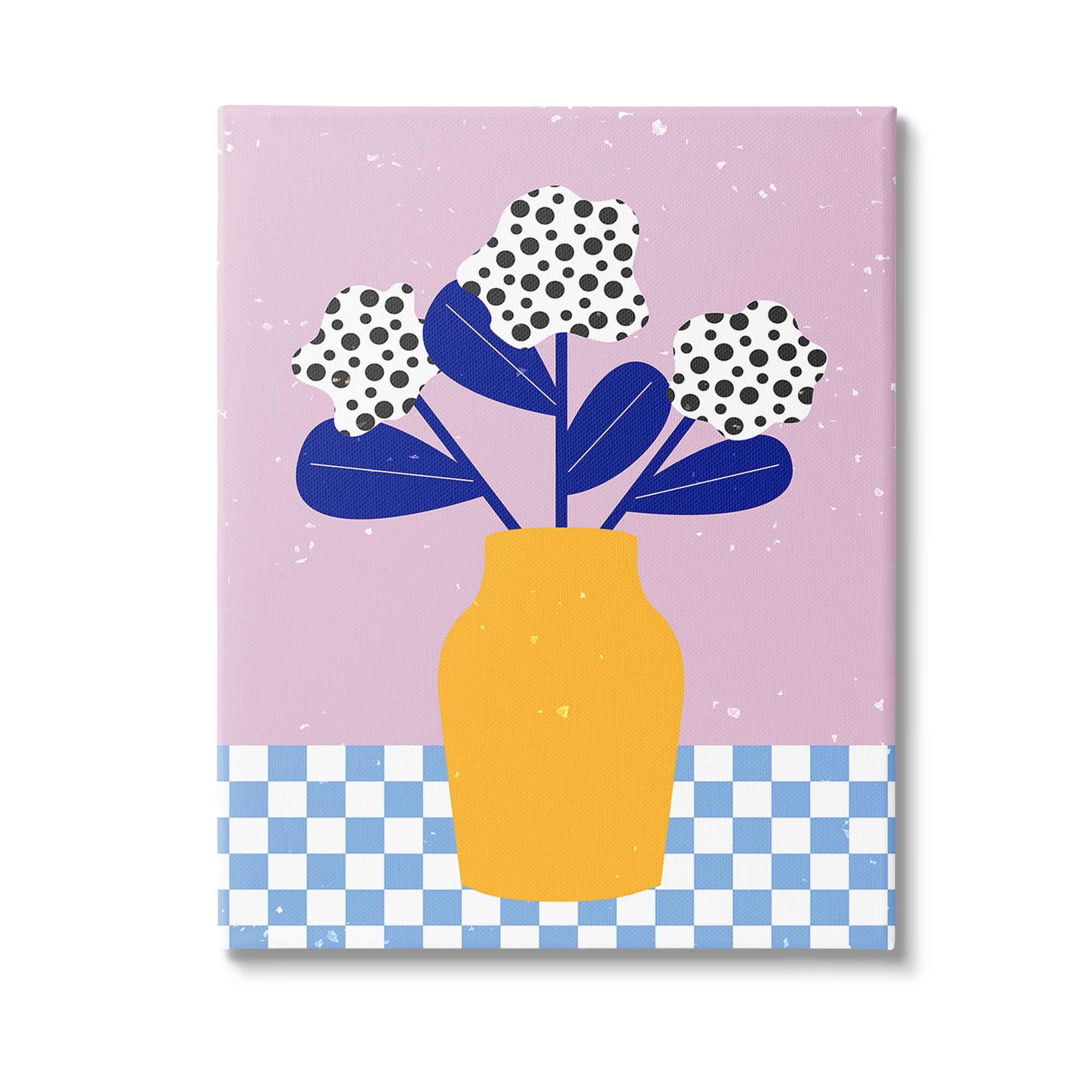 Stupell Industries Modern Polka Dot Plants Botanical & Floral Painting Gallery Wrapped Canvas Art Print Wall Art, 30 x 40