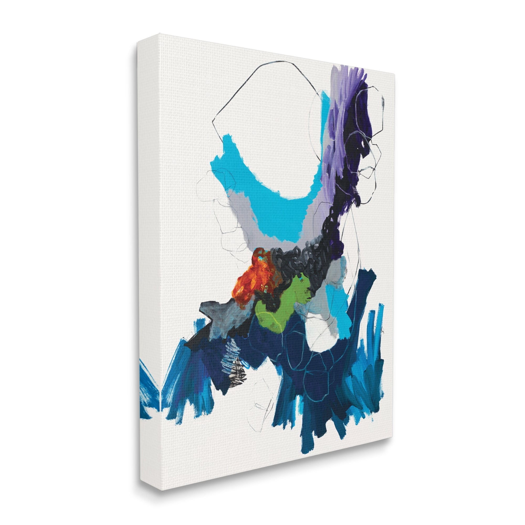 Stupell Industries Modern Pop Abstraction Blue Purple Grey,24 x 30,Designed by Jeff Iorillo