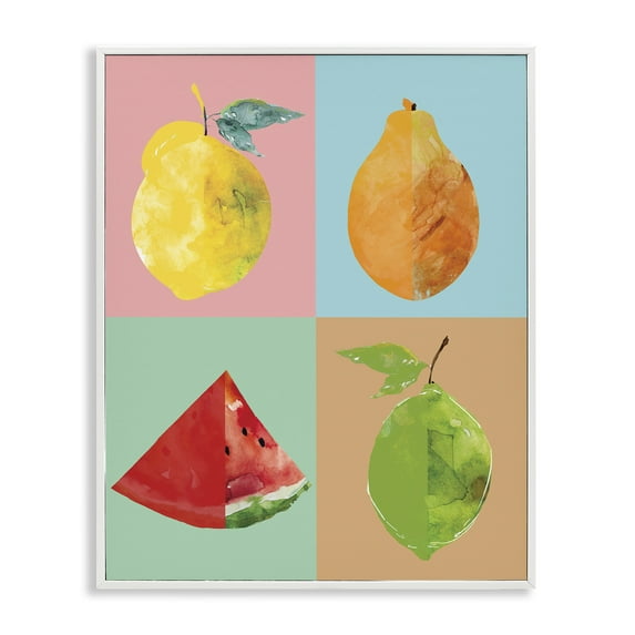 Stupell Industries Modern Pop Fruits Abstract Food & Beverage Painting White Framed Art Print Wall Art, 16 x 20