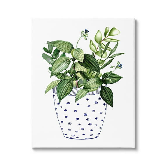 Stupell Industries Modern Potted Plant Botanical & Floral Painting Gallery Wrapped Canvas Print Wall Art, 16 x 20