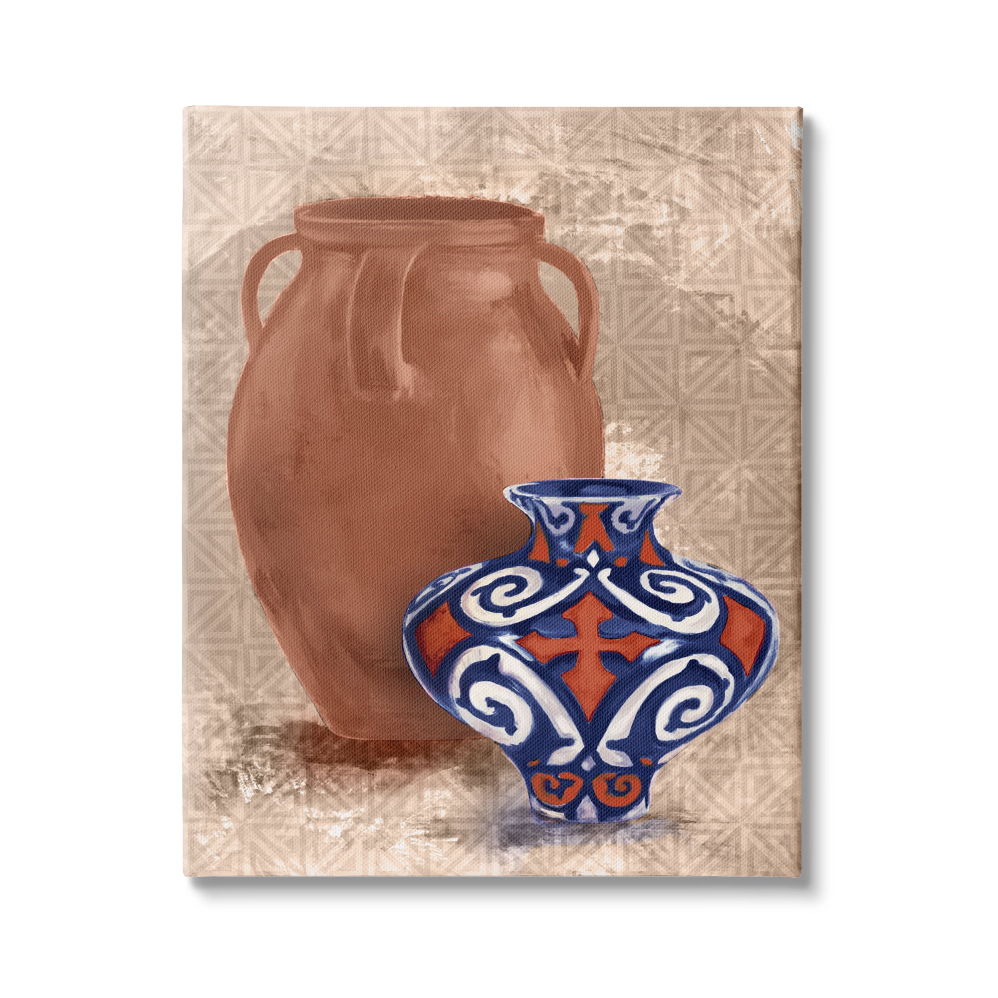 Stupell Industries Modern Pottery Pair Still Life Geometric Line Pattern, 16 x 20,Design by Daphne Polselli