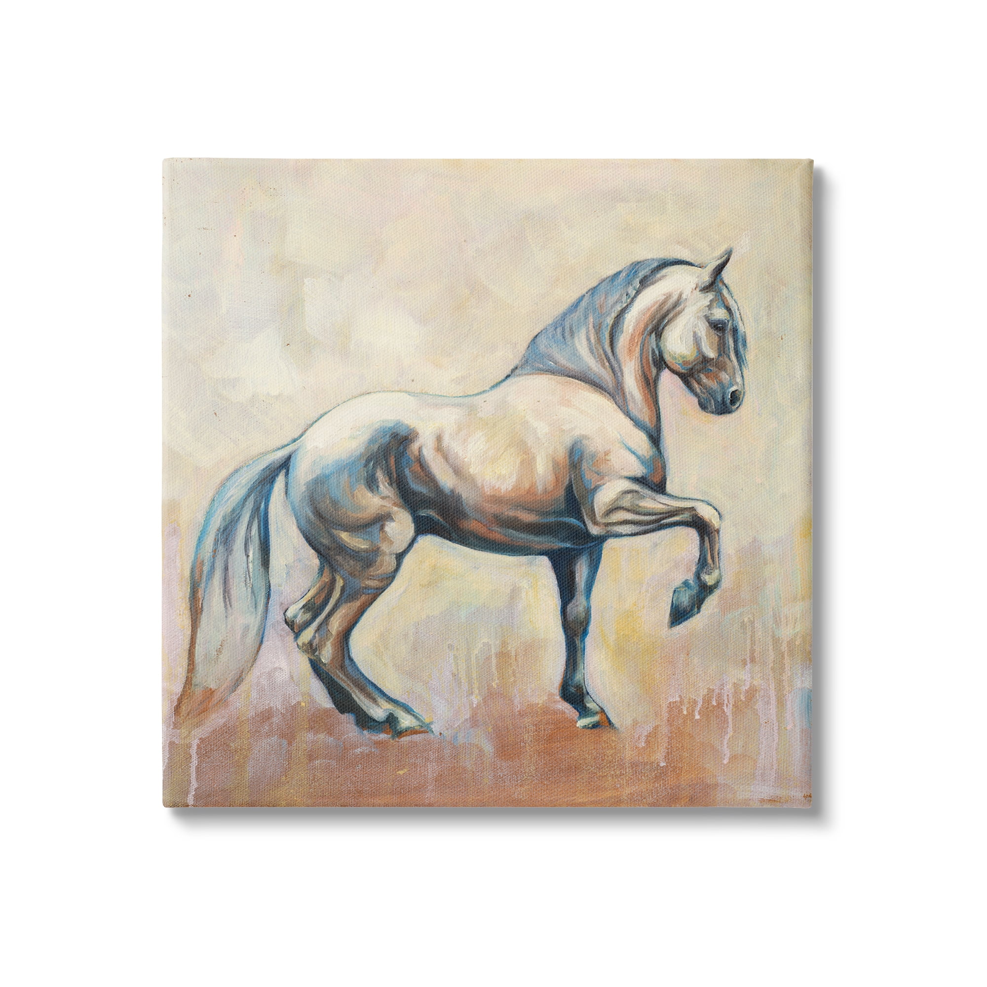 Stupell Industries Modern Prancing Stallion Animals & Insects Painting Gallery Wrapped Canvas Print Wall Art, 17 x 17
