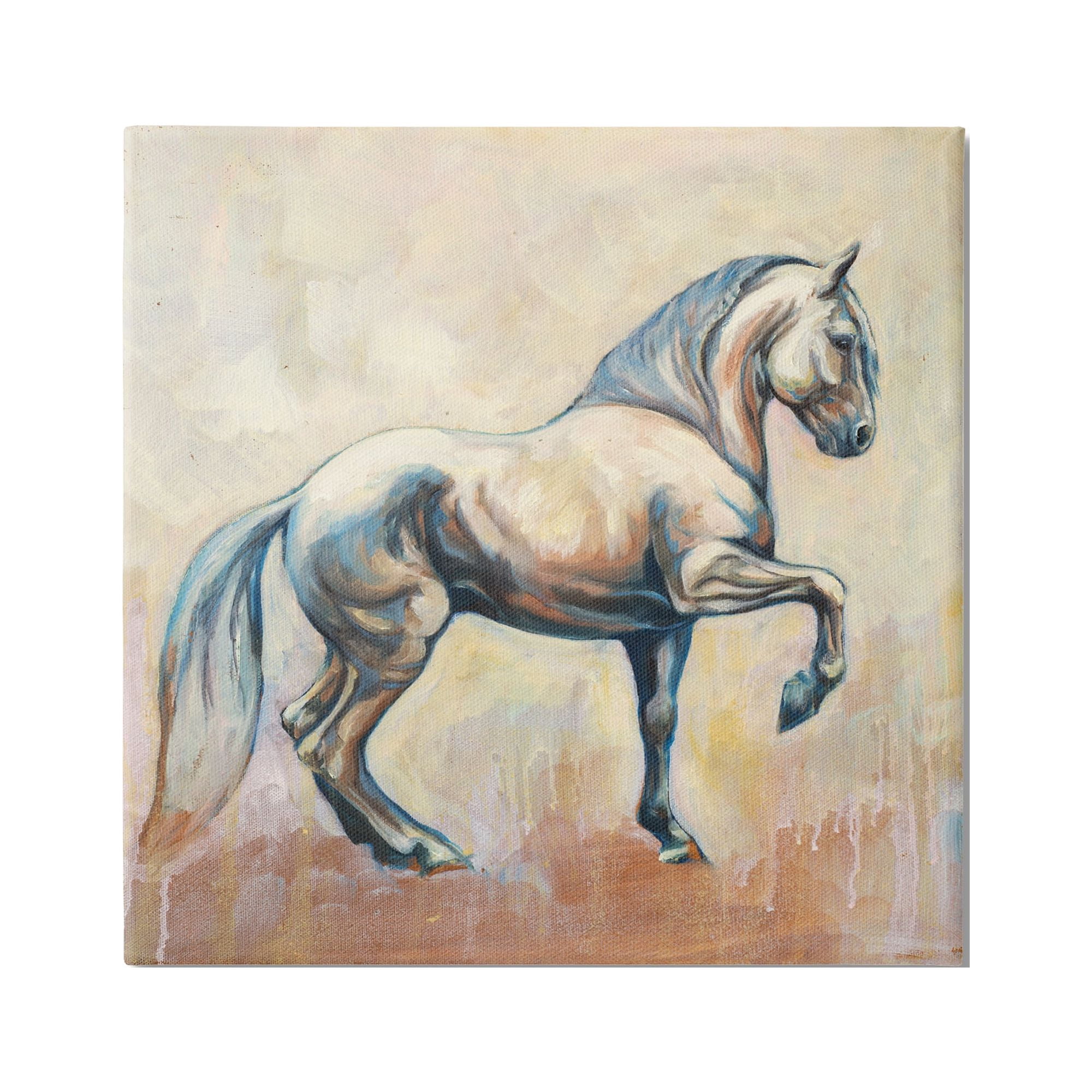 Stupell Industries Modern Prancing Stallion Animals & Insects Painting Gallery Wrapped Canvas Print Wall Art, 36 x 36