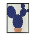 thumbnail image 1 of Stupell Industries Modern Prickly Pear Potted Cactus Abstract Blue Succulent, 11 x 14,Design by Daphne Polselli, 1 of 5