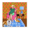 thumbnail image 1 of Stupell Industries Modern Queen Corgi Dogs Pineapple Patterned Background Graphic Art Unframed Art Print Wall Art, 12x12, by Lynnda Rakos, 1 of 5