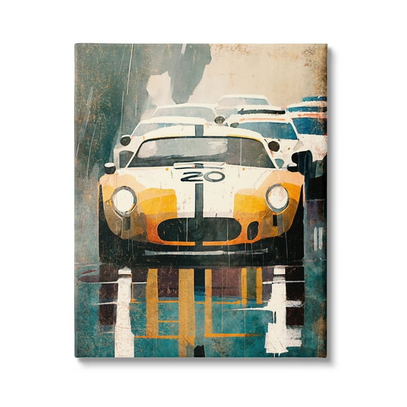 Stupell Industries Modern Race Car Transportation Painting Gallery Wrapped Canvas Art Print Wall Art, 16 x 20