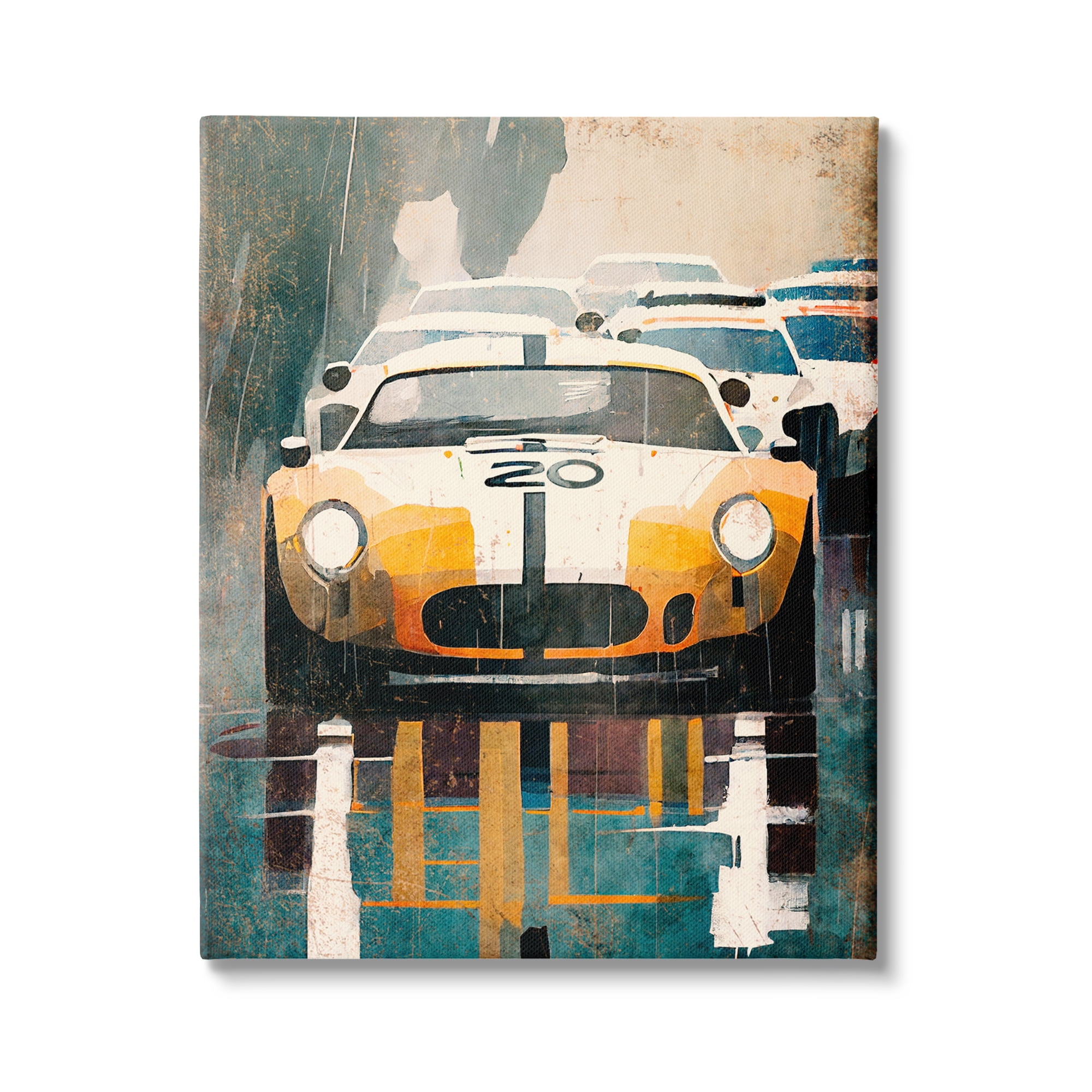 Stupell Industries Modern Race Car Transportation Painting Gallery Wrapped Canvas Art Print Wall Art, 36 x 48
