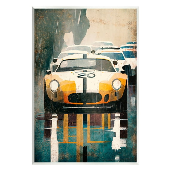 Stupell Industries Modern Race Car Transportation Painting Unframed Art Print Wall Art, 10 x 15