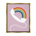 thumbnail image 1 of Stupell Industries Modern Rainbow Telephone Abstract Painting Gold Floater Framed Canvas Art Print Wall Art, 25 x 31, 1 of 10