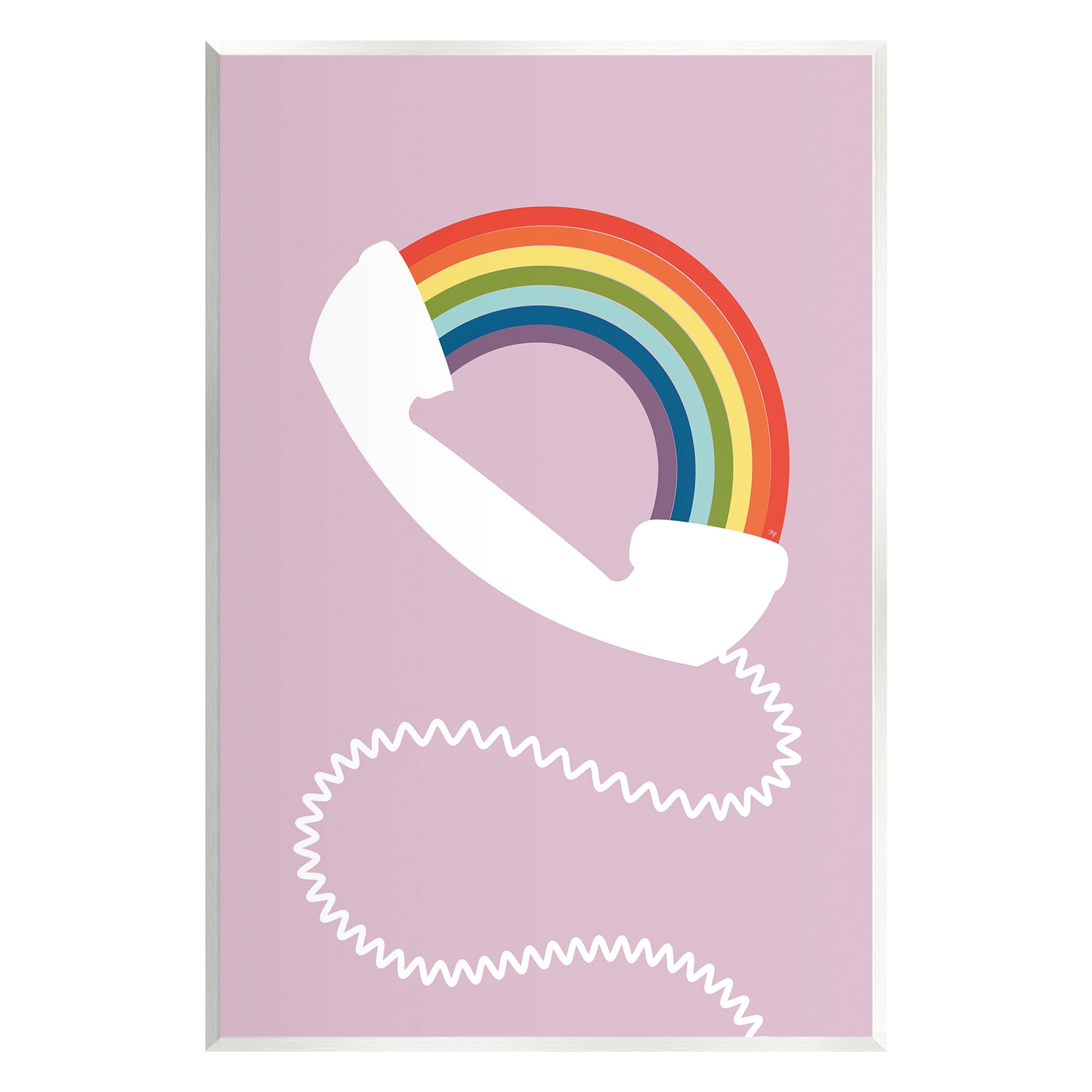 Stupell Industries Modern Rainbow Telephone Abstract Painting Unframed Art Print Wall Art, 13 x 19