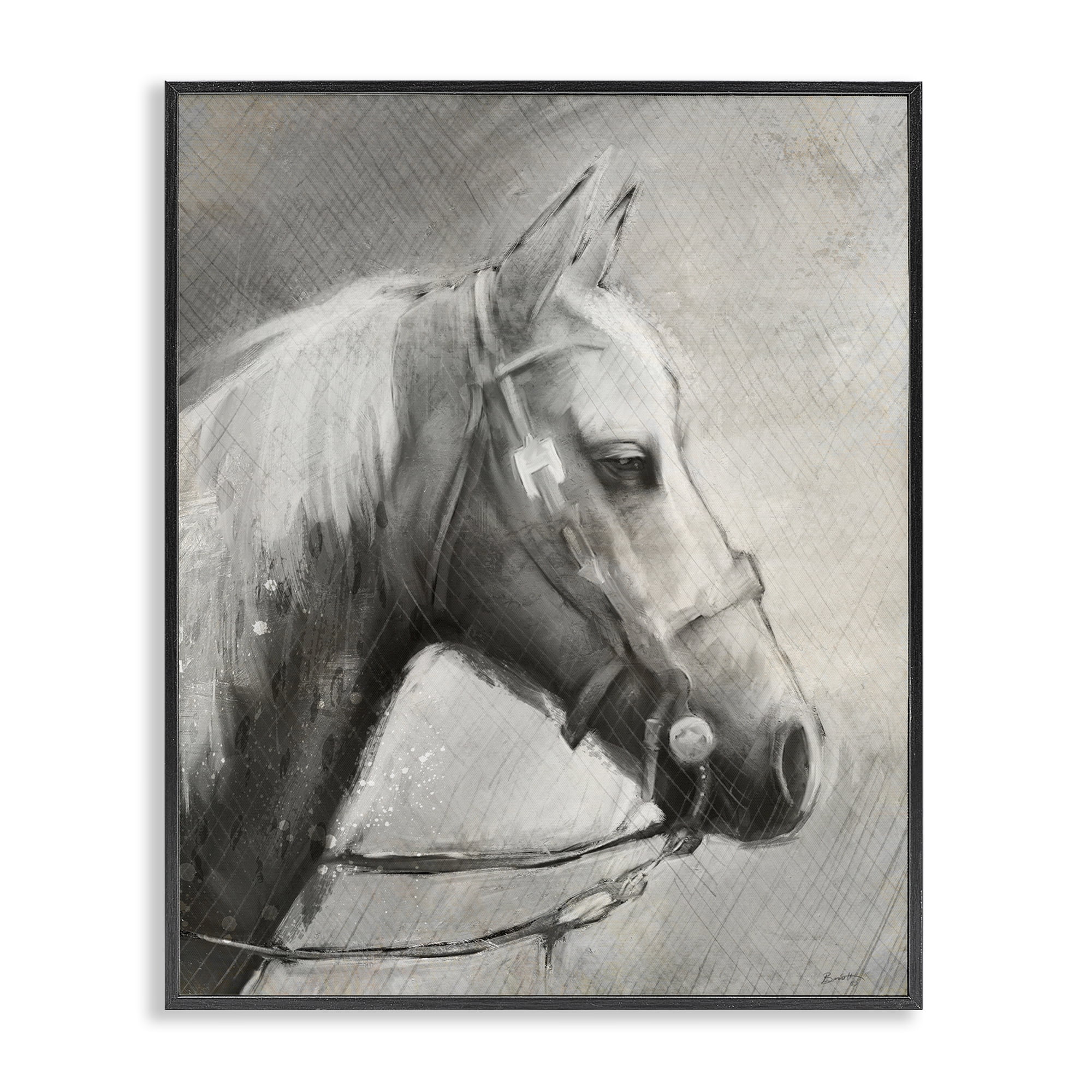 Stupell Industries Modern Ranch Horse Black Framed Giclee Art, design by Chad Barrett