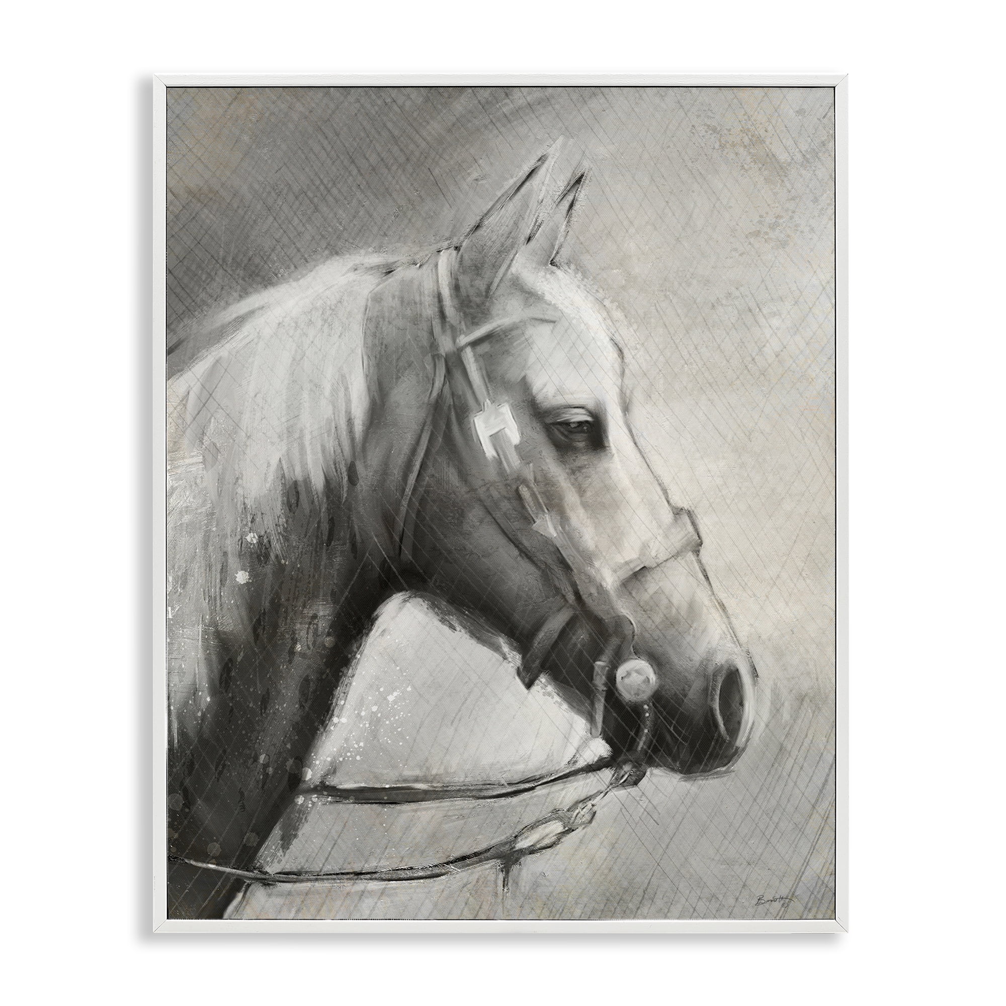 Stupell Industries Modern Ranch Horse White Framed Giclee Art, design by Chad Barrett