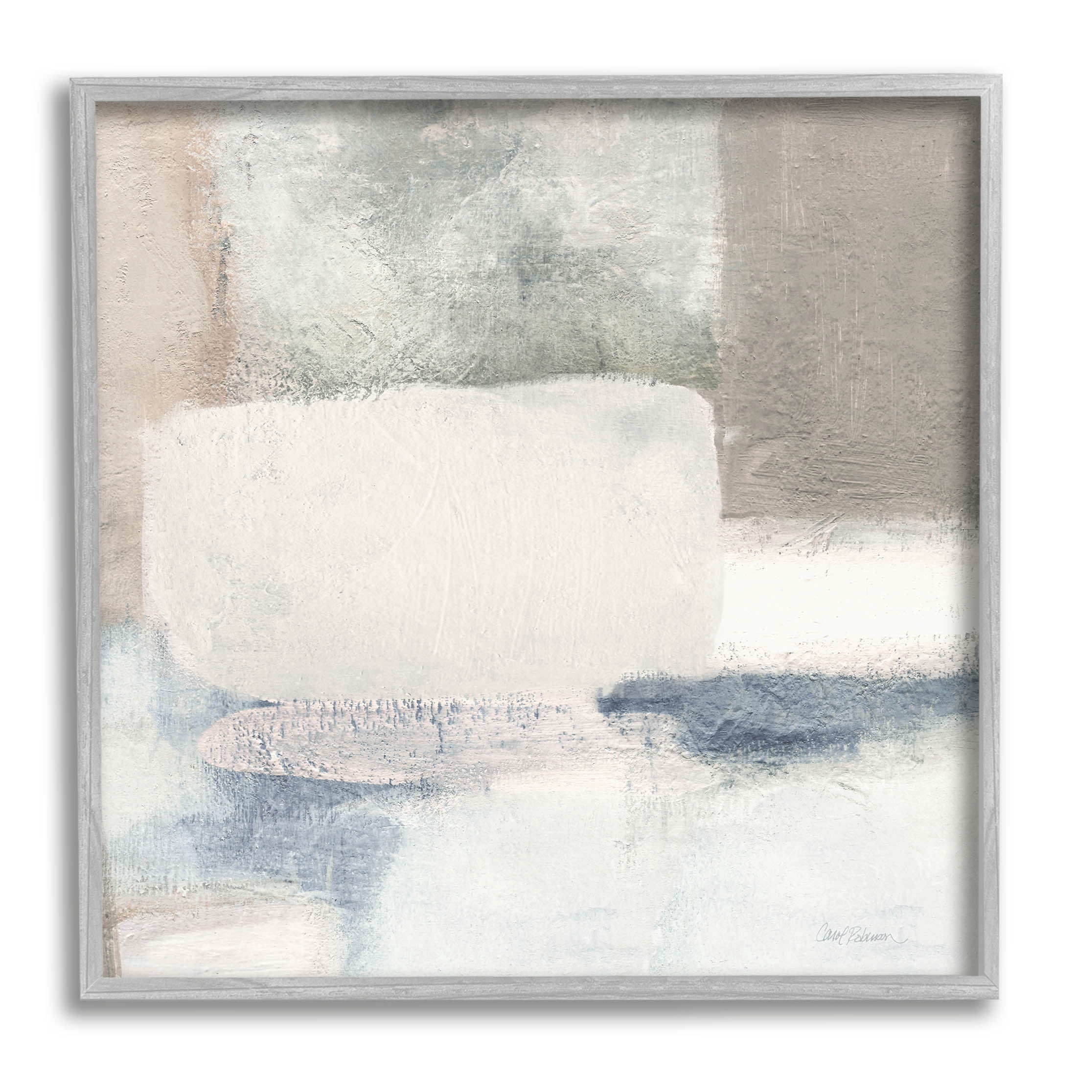 Stupell Industries Modern Rectangular Shapes Arrangement Painting Gray Framed Art Print Wall Art, Design by Carol Robinson