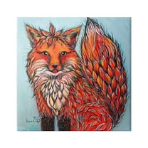 Stupell Industries Modern Red Fox Shaped Hair Tufts Vivid Wildlife Painting Gallery Wrapped Canvas Print Wall Art, Design by Karrie Evenson