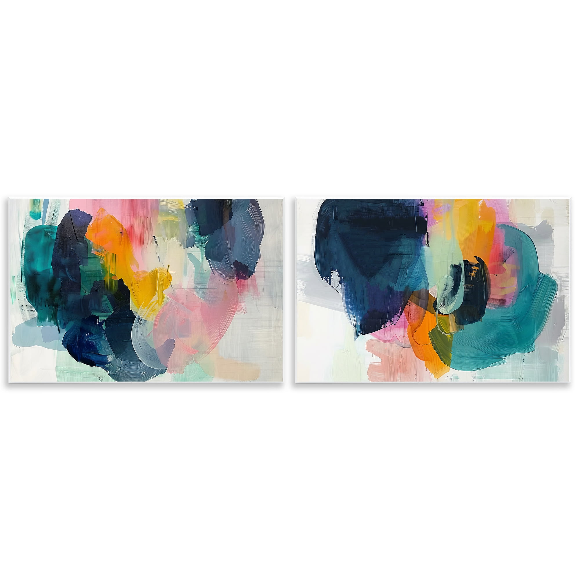 Stupell Industries Modern Restless Abstract Abstract Painting Unframed Art Print Wall Art, 19 x 13, Set of 2