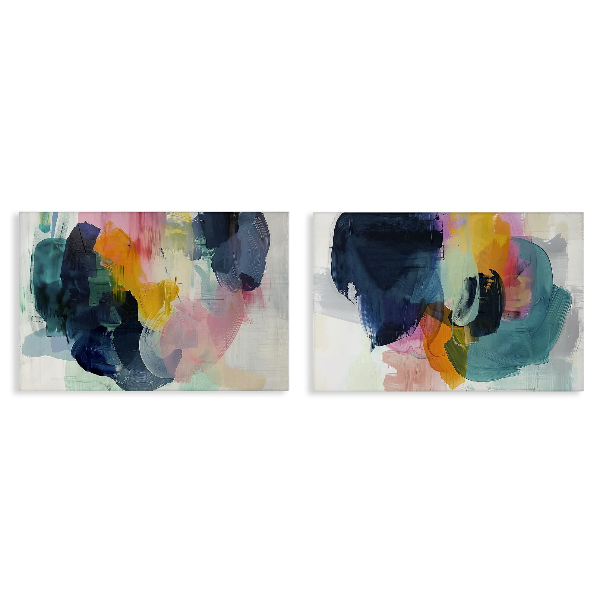 Stupell Industries Modern Restless Abstract Abstract Painting Wrapped Canvas Art Print Wall Art, 30 x 20, Set of 2