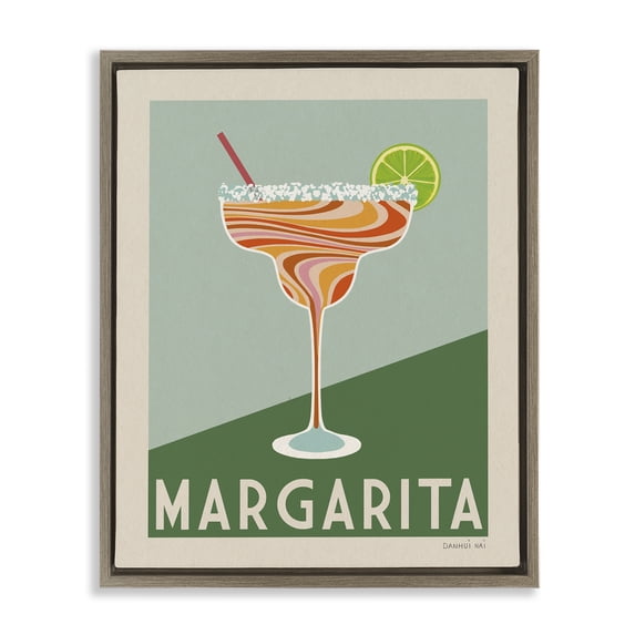 Stupell Industries Modern Retro Swirled Margarita Brown Floating Frame Canvas Art, 17 x 21, by Danhui Nai