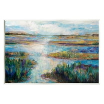 Stupell Industries Modern River Scenery Landscape Painting Unframed Art Print Wall Art, 15 x 10