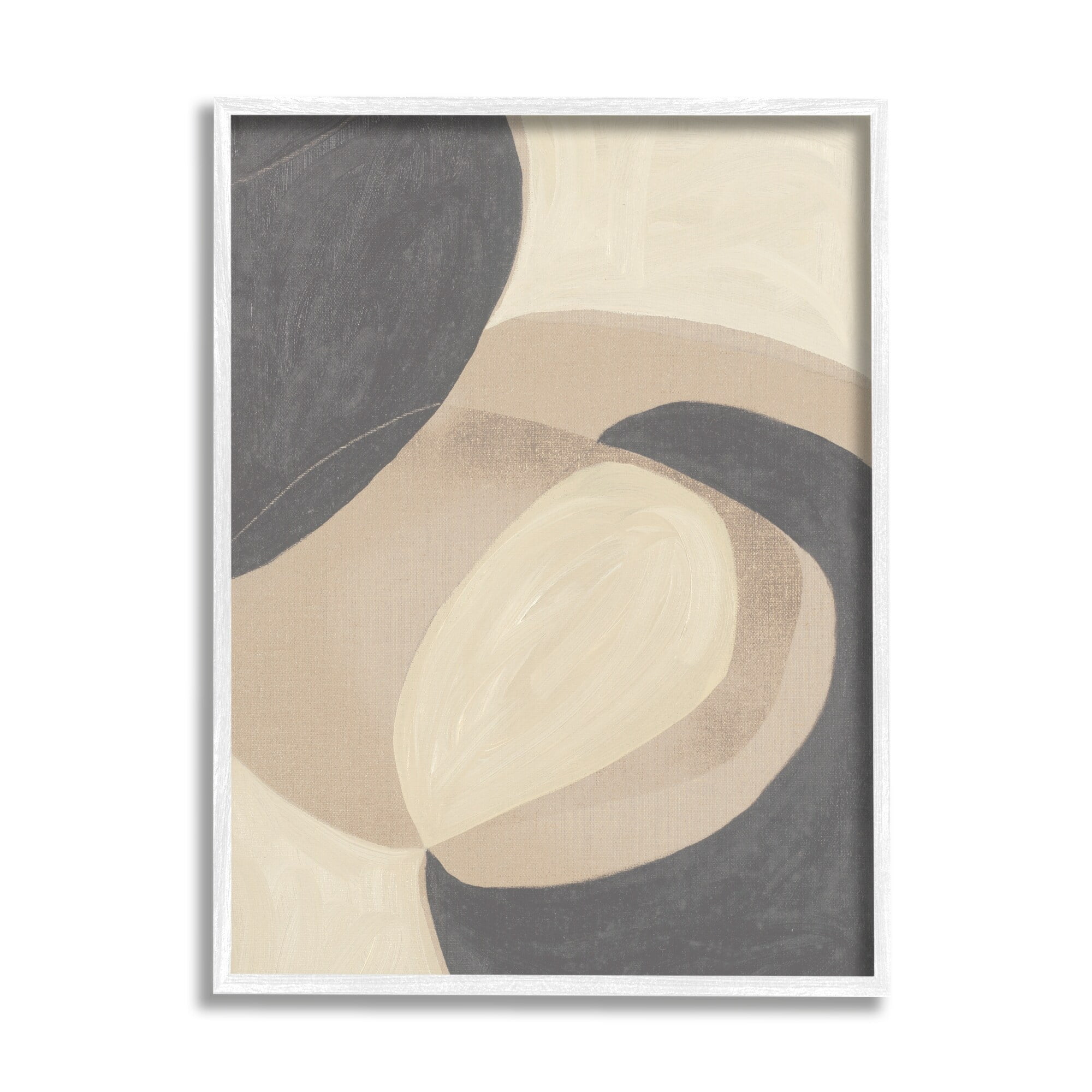 Stupell Industries Modern Rock Shapes Abstract Neutral Tones Framed Wall Art, 11 x 14, Design by Kippi Leonard