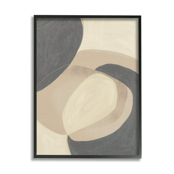 Stupell Industries Modern Rock Shapes Abstract Neutral Tones Framed Wall Art, 24 x 30, Design by Kippi Leonard