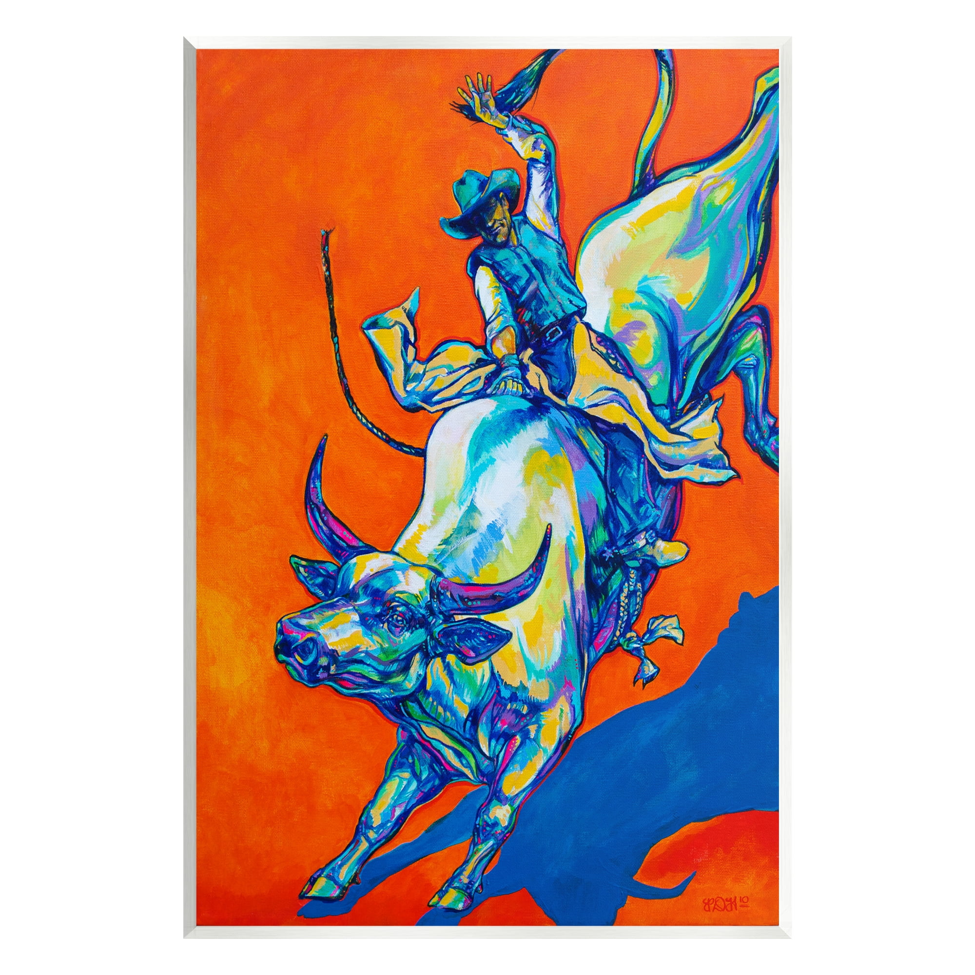 Stupell Industries Modern Rodeo Painting Animals & Insects Painting Unframed Art Print Wall Art, 13 x 19