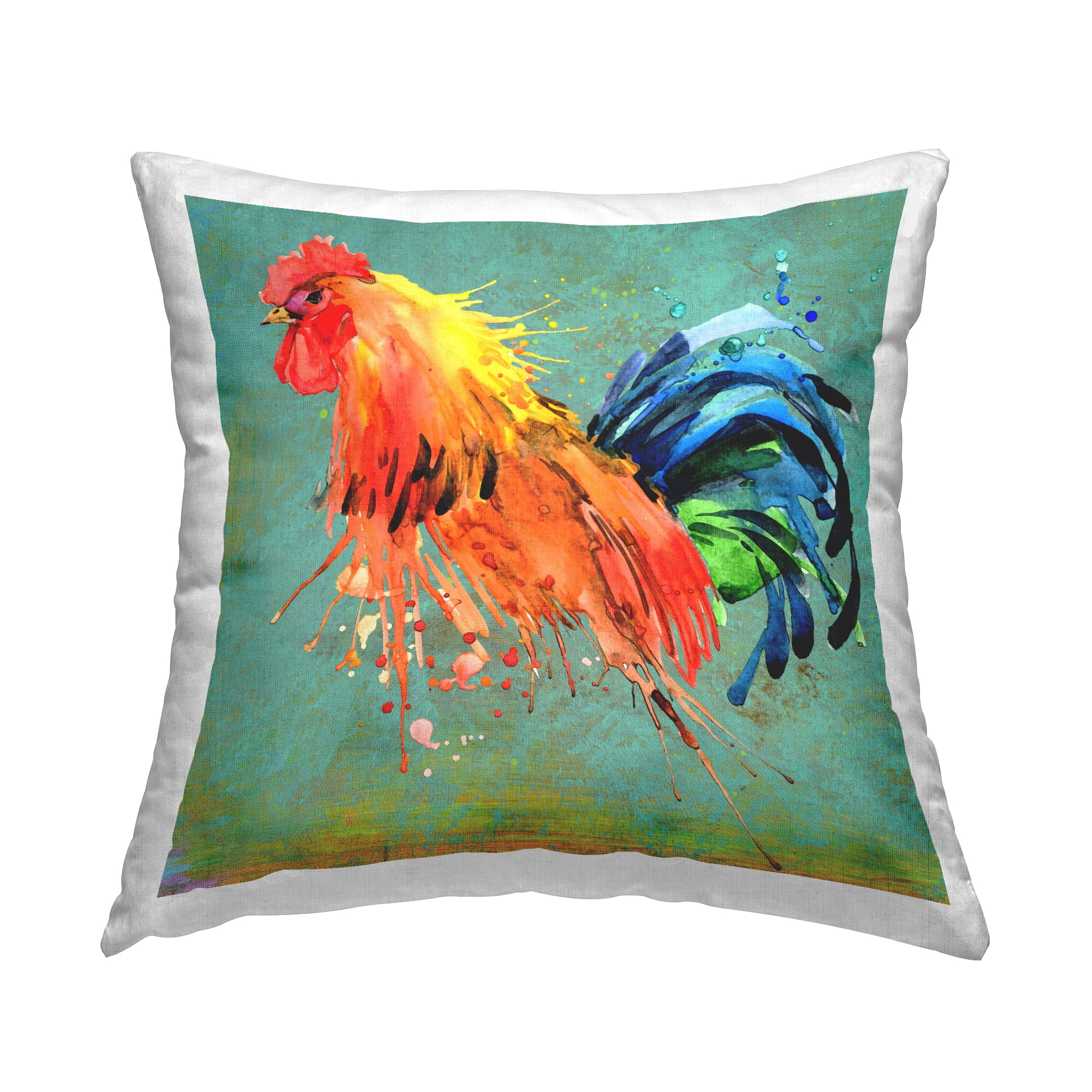 Stupell Industries Modern Rooster Urban Abstract Printed Throw Pillow Design by Karen Smith