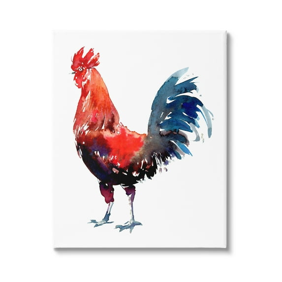 Stupell Industries Modern Rooster on White Animals & Insects Painting Gallery Wrapped Canvas Print Wall Art, 30 x 40