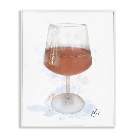 Stupell Industries Modern Rosé in Glass Food & Beverage Painting White Framed Art Print Wall Art, 11 x 14