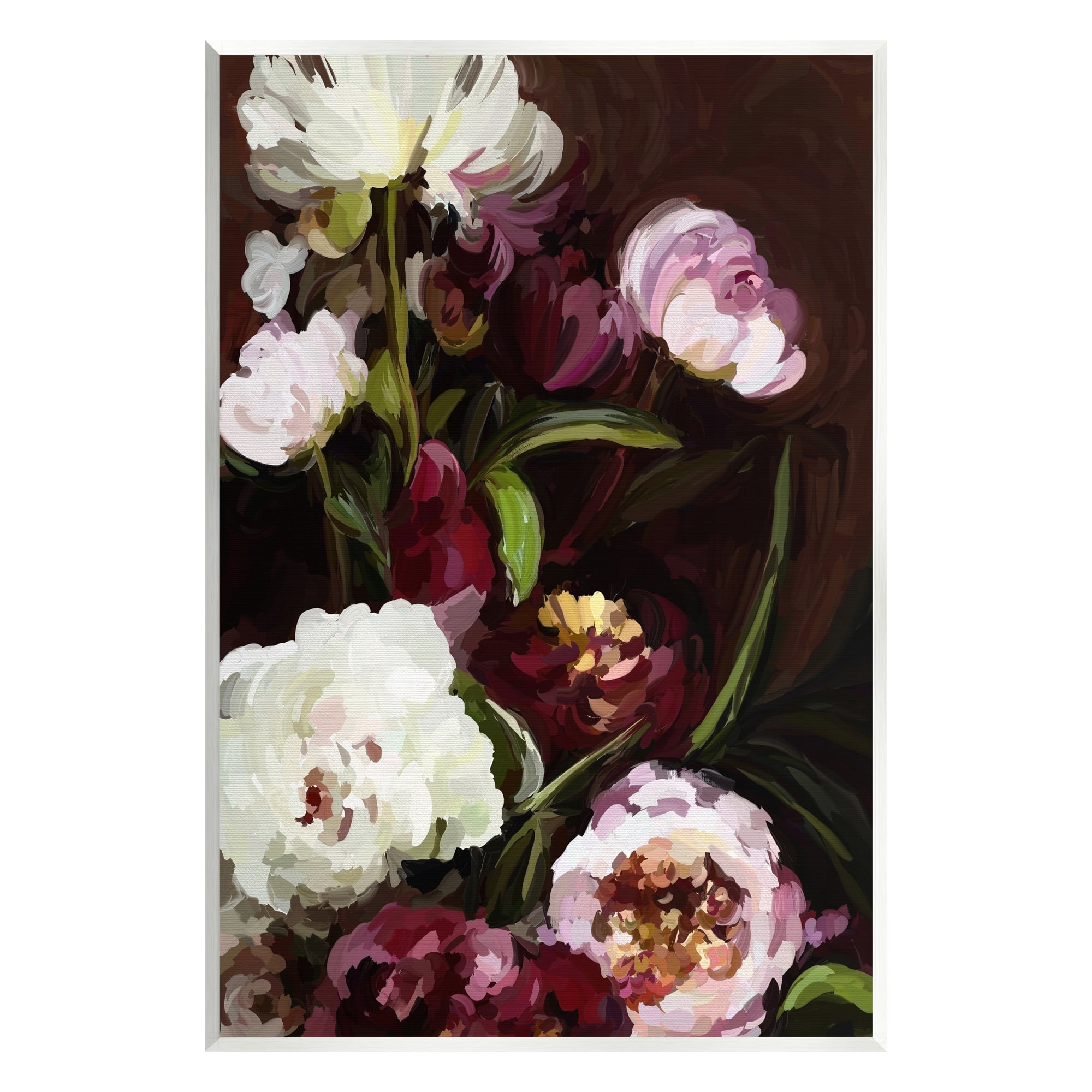 Stupell Industries Modern Roses & Peonies Botanical & Floral Painting Unframed Art Print Wall Art, 13 x 19