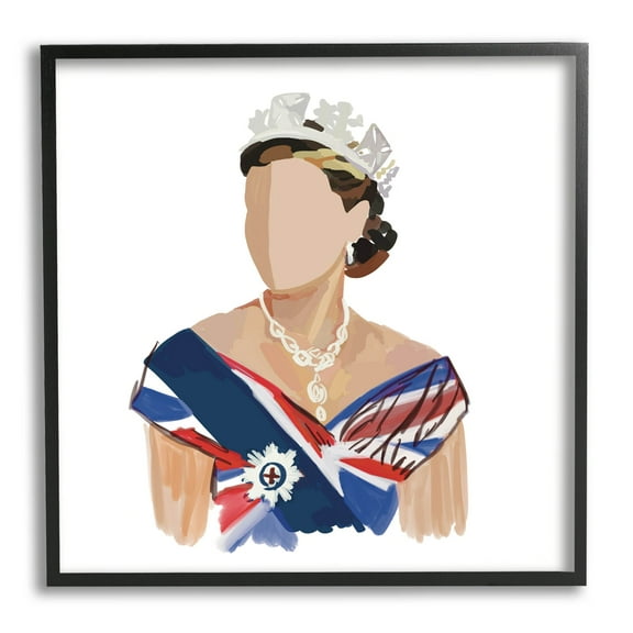 Stupell Industries Modern Royal Portrait Graphic Art Black Framed Art Print Wall Art, Design by Amelia Noyes