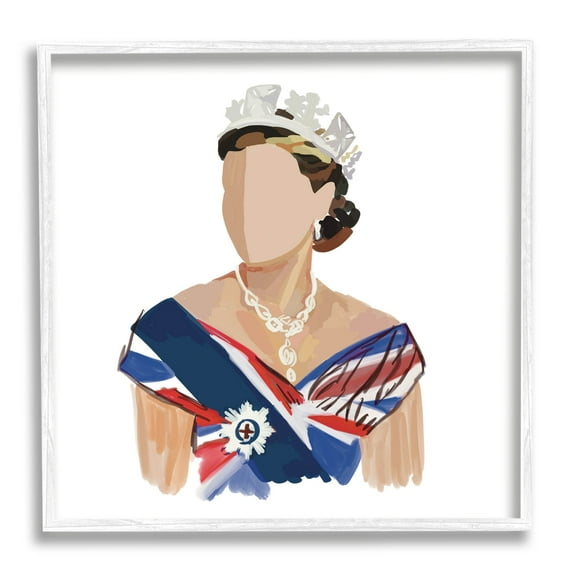 Stupell Industries Modern Royal Portrait Graphic Art White Framed Art Print Wall Art, Design by Amelia Noyes